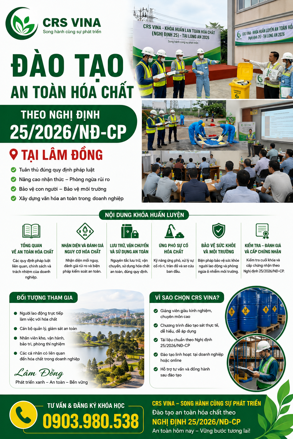 Đơn vị đào tạo an toàn hoá chất tại Lâm Đồng