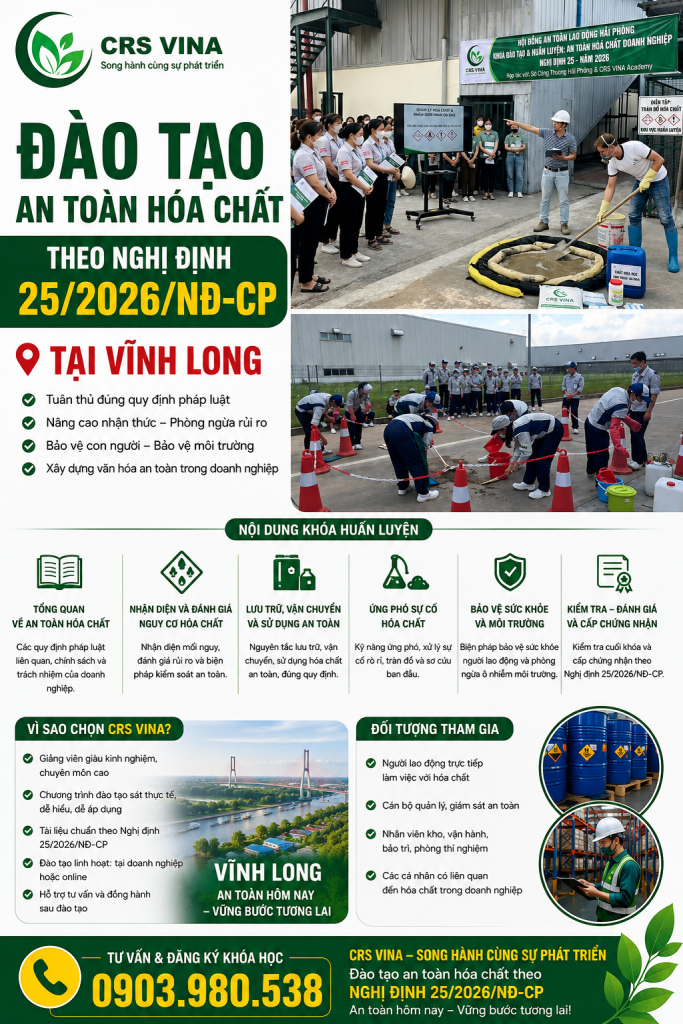 Đơn vị đào tạo an toàn hoá chất tại Vĩnh Long Đơn vị đào tạo an toàn hoá chất tại Vĩnh Long